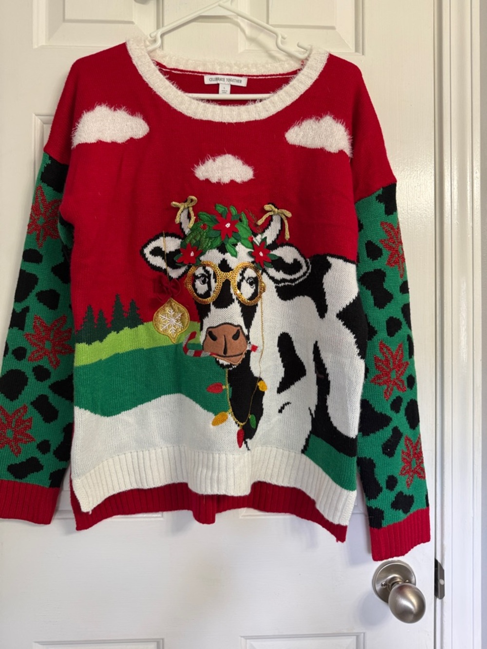 Holiday Cow Graphic Sweater -